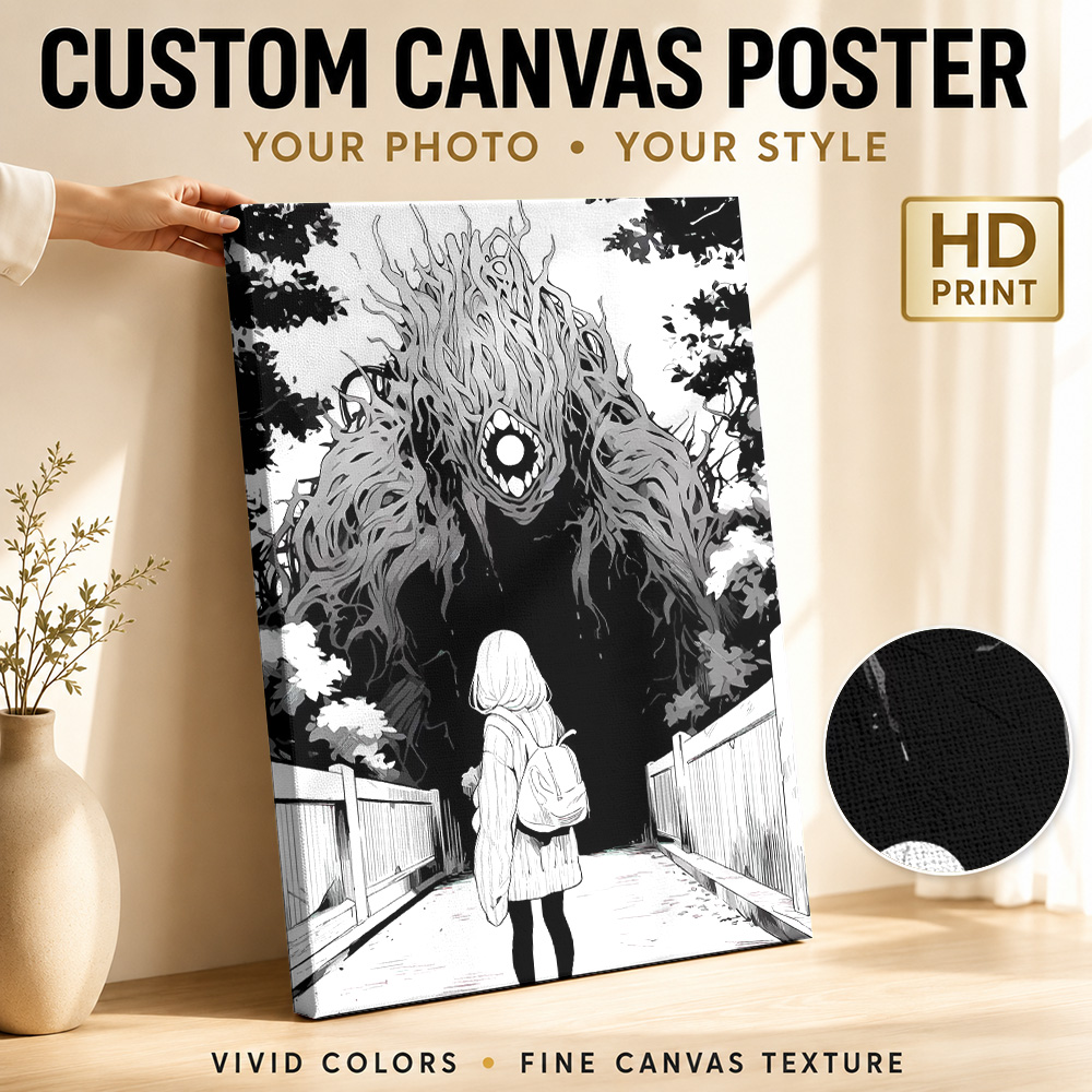Home Decor Gothic - Girl faces a monstrous tree creature