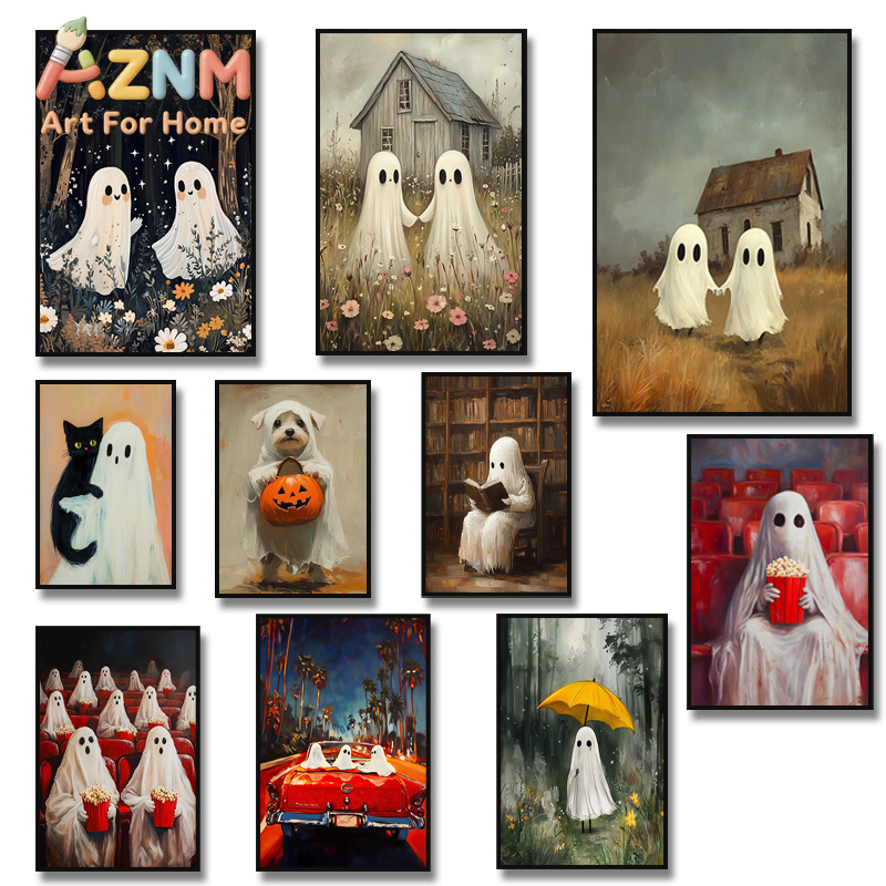 Home Decor Gothic - Dark Academia Two Ghosts in A