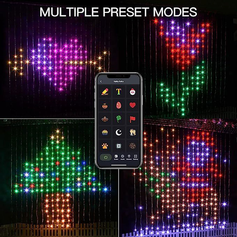 String Curtain Light - Festive LED Curtain Fairy Lights, Music