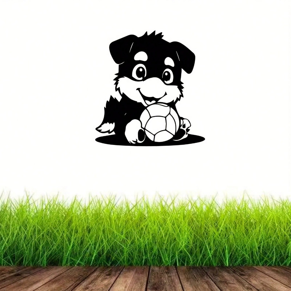 Home Decor Xmas Gifts - Retro Metal Football Player Dog Wall