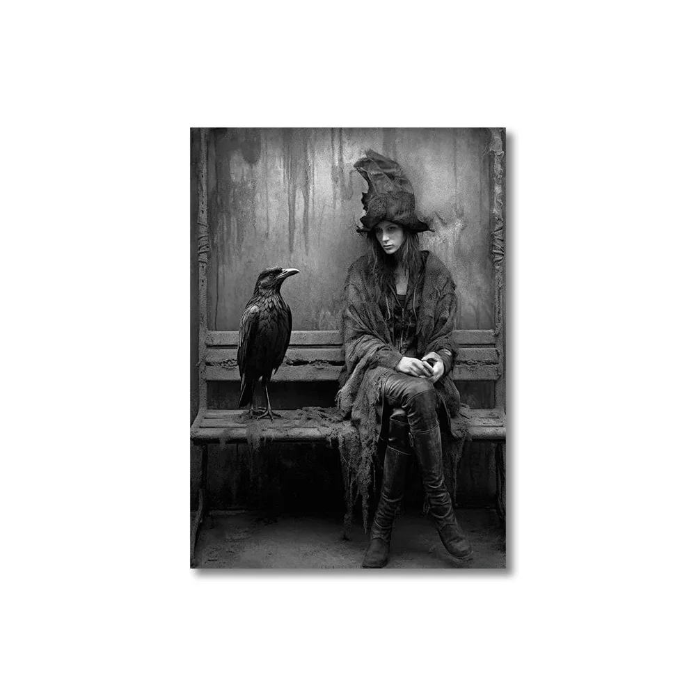 Home Decor Gothic - Dark Academia Gothic Witch Demon Crow
