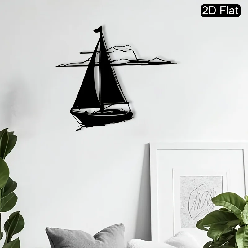 Home Decor Nautical - CIFBUY Wrought Iron Sailboat Wall Art