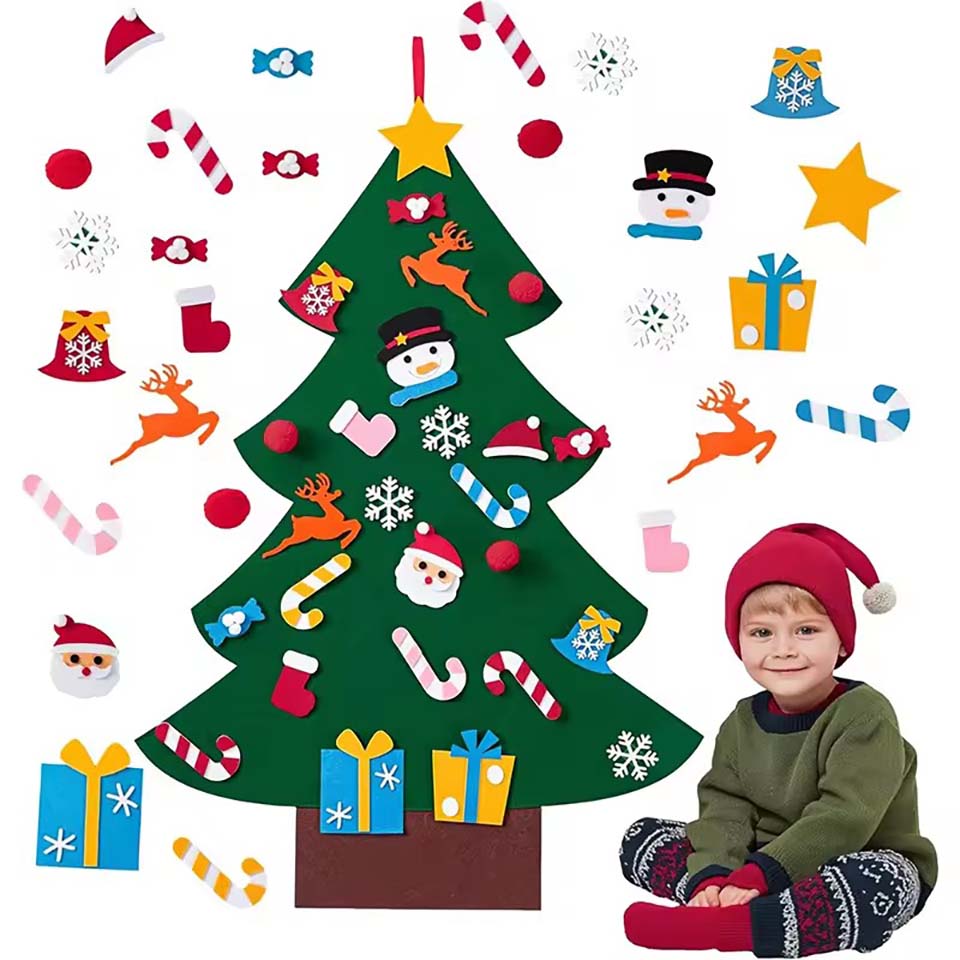 Kids DIY Felt Xmas Tree Set Ch - Home Xmas Decor Ideas 评论和价格