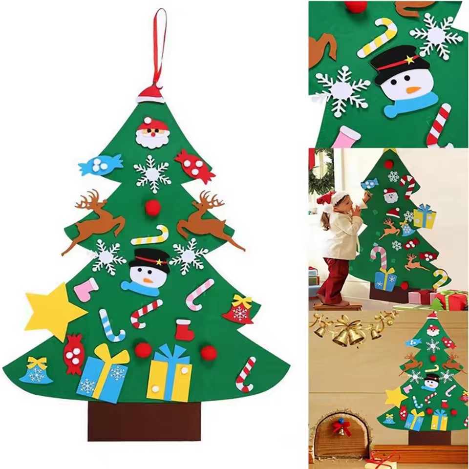 Kids DIY Felt Xmas Tree Set Ch - Home Xmas Decor Ideas 评论和价格
