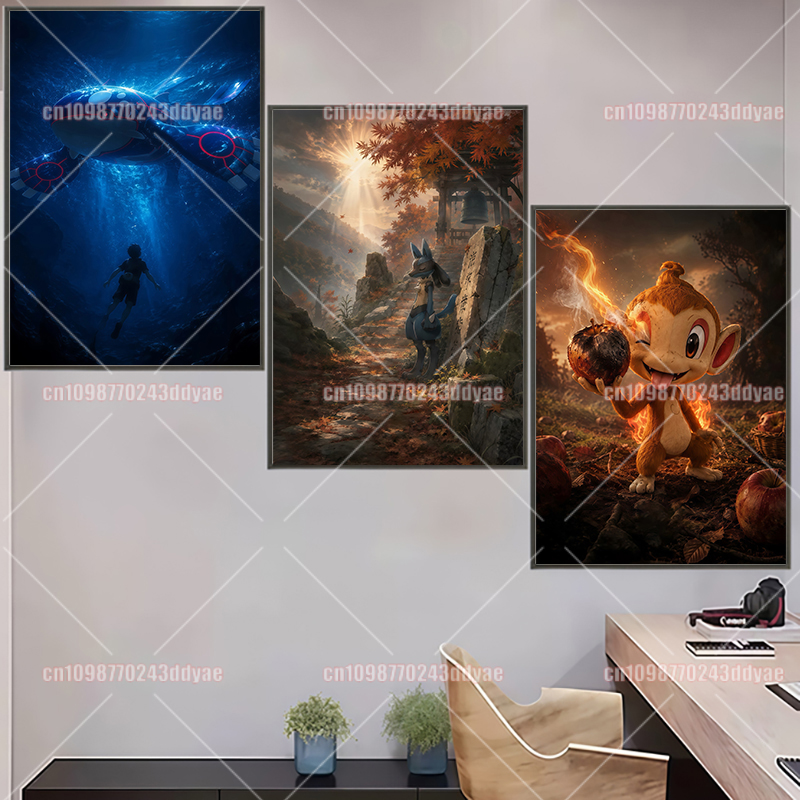 Anime Pokemon Character Origin - Home Decor Canvas 评论和价格