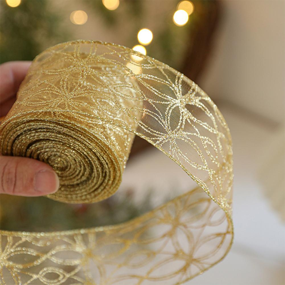 2m 2027 Christmas Ribbon Golde - Home Decor Xmas Gifts 评论和价格