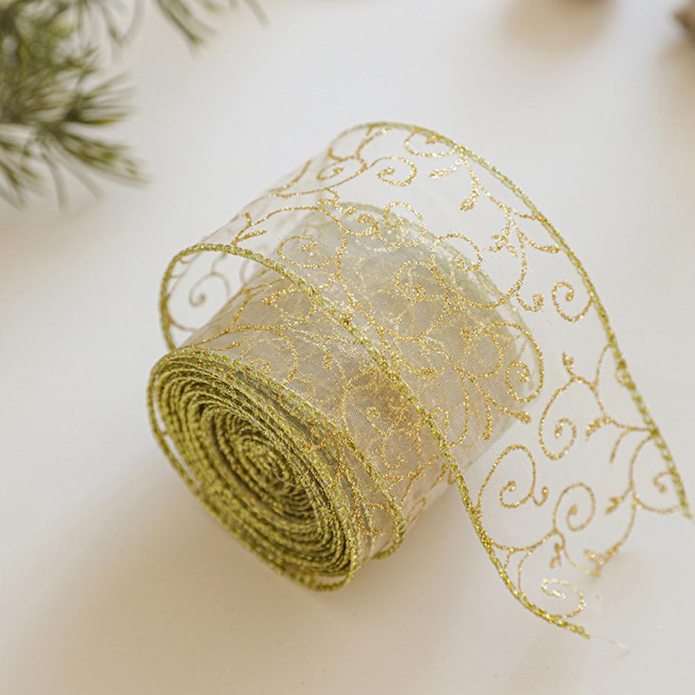 2m 2027 Christmas Ribbon Golde - Home Decor Xmas Gifts 评论和价格