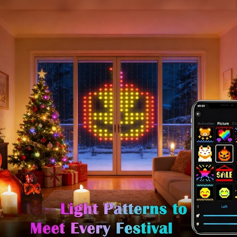 Smart 400LED Curtain Lights, M - String Curtain Light 评论和价格