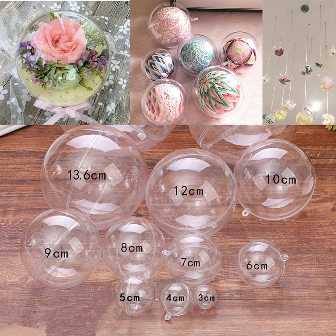 1-20CM Transparent Balls Hollo - Home Decor Xmas Gifts 评论和价格