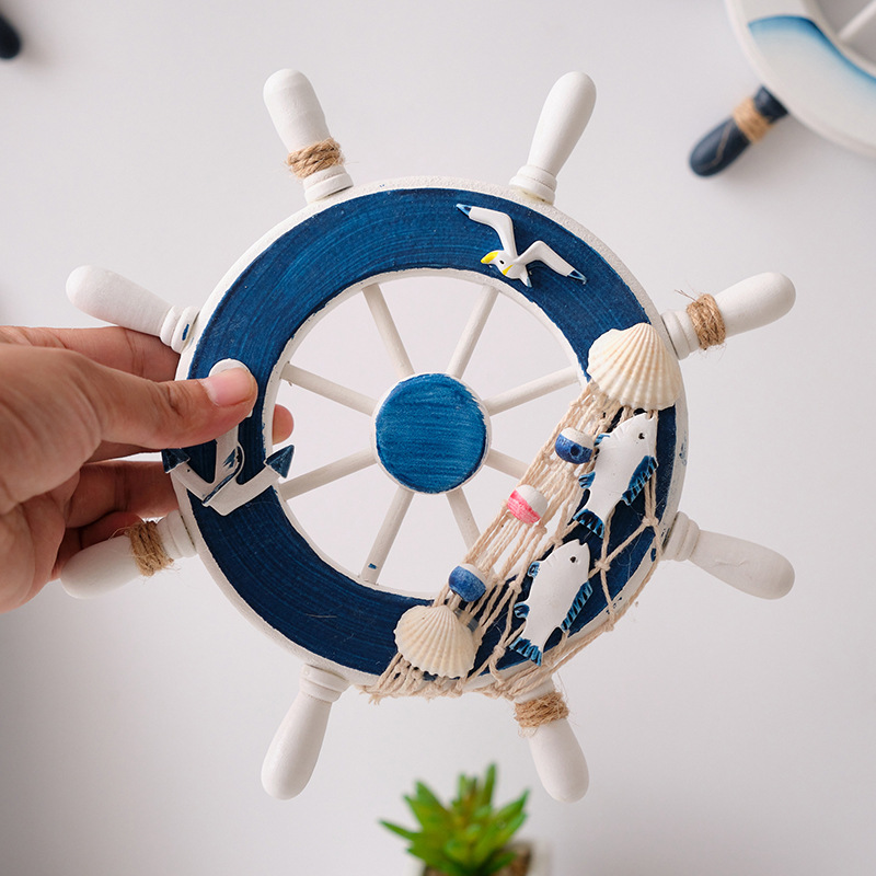 Mediterranean Style Wooden Shi - Home Decor Nautical 评论和价格