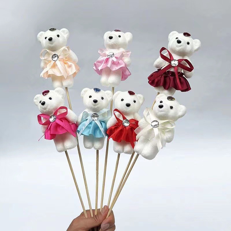10pcs/Bag Bouquet Bear Ice Cre - Home Decor Flowers 评论和价格