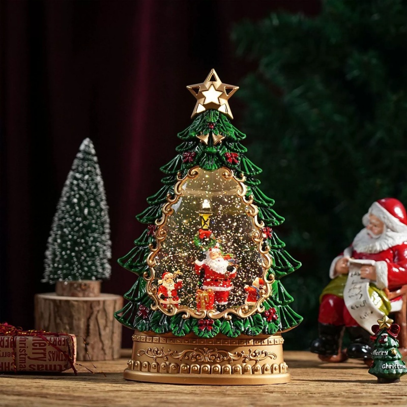Snow Globe Music Box Christmas - Home Decor Xmas Gifts 评论和价格