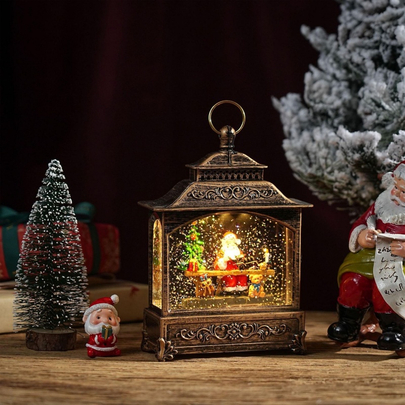 Snow Globe Music Box Christmas - Home Decor Xmas Gifts 评论和价格