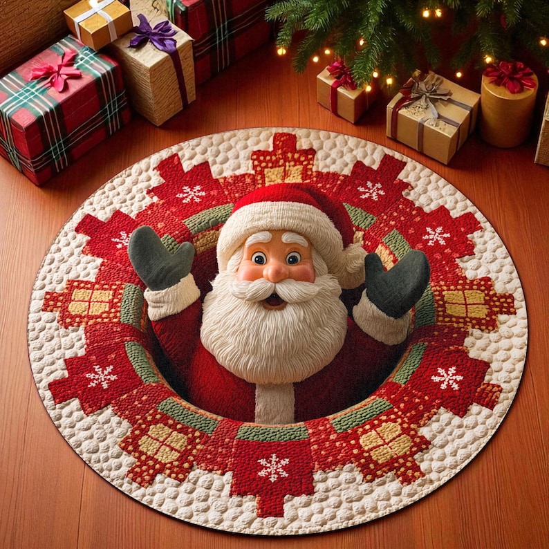 Christmas Santa Claus Round Do - Home Xmas Decor Ideas 评论和价格