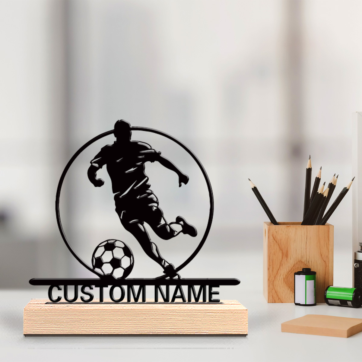 Custom Soccer Player Metal Sta - Home Decor Company 评论和价格