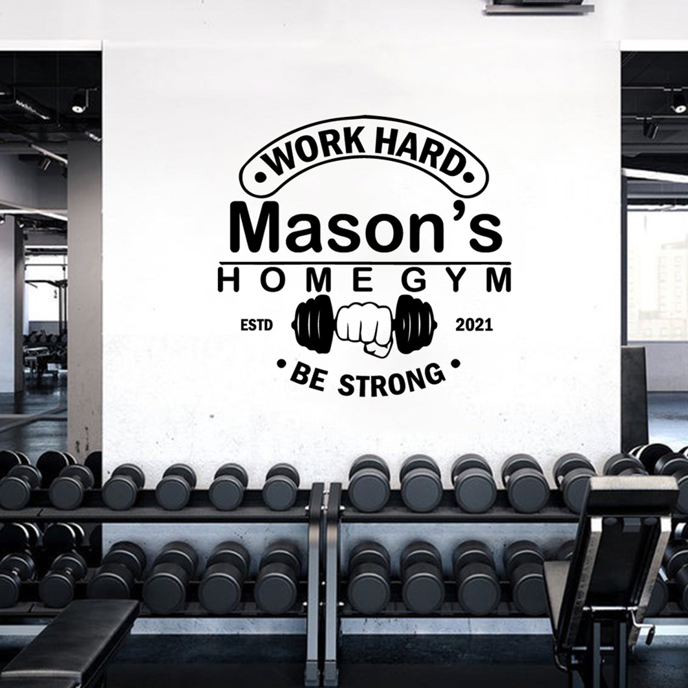 1PC Hot Sale Fitness Custom Na - Home Decor Wall Stickers 评论和价格