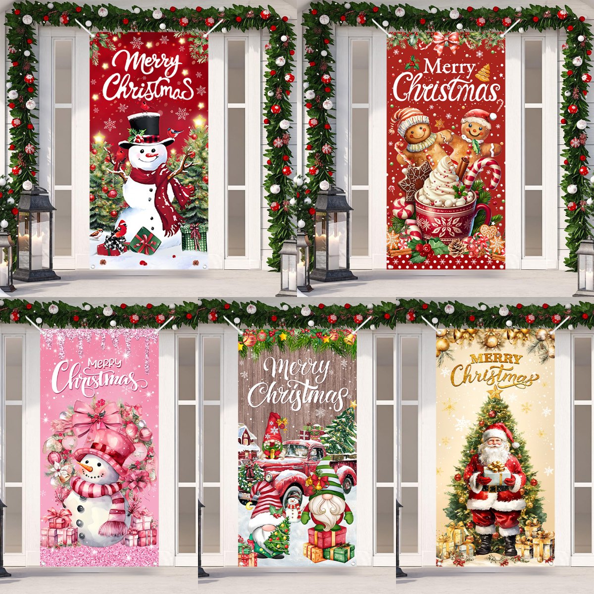 Christmas Door Banner Merry Ch - Home Decor Xmas Gifts 评论和价格