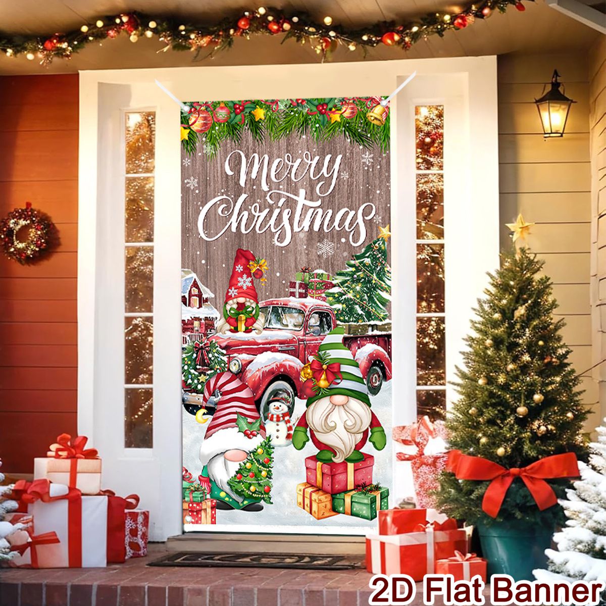 Christmas Door Banner Merry Ch - Home Decor Xmas Gifts 评论和价格