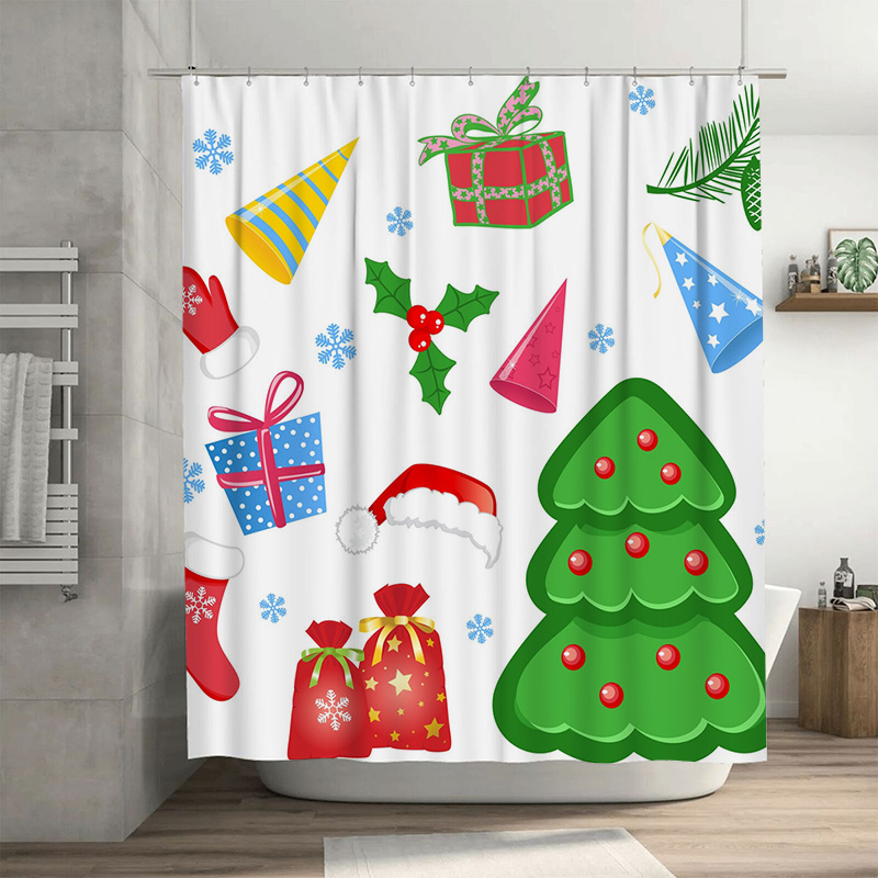TU Shower Curtain Christmas Fo - Home Xmas Decor Ideas 评论和价格