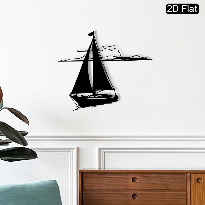 CIFBUY Wrought Iron Sailboat W - Home Decor Nautical 评论和价格