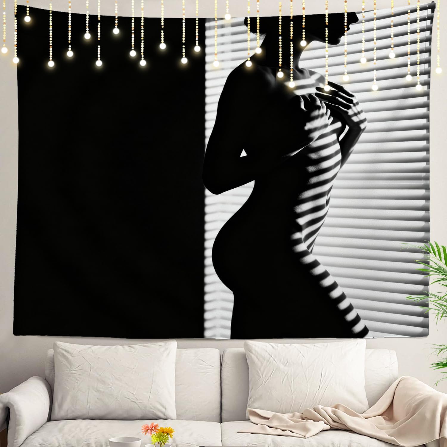 Abstract Woman Silhouette Tape - Fairy Lights Bedroom 评论和价格
