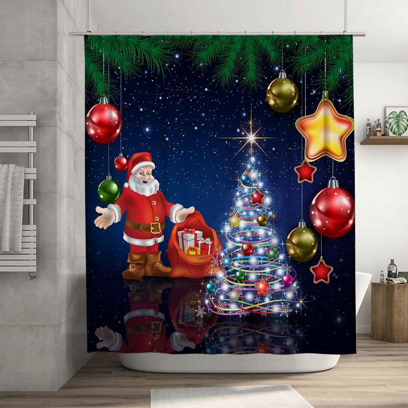 TU Christmas Shower Curtain Sa - Home Xmas Decor Ideas 评论和价格