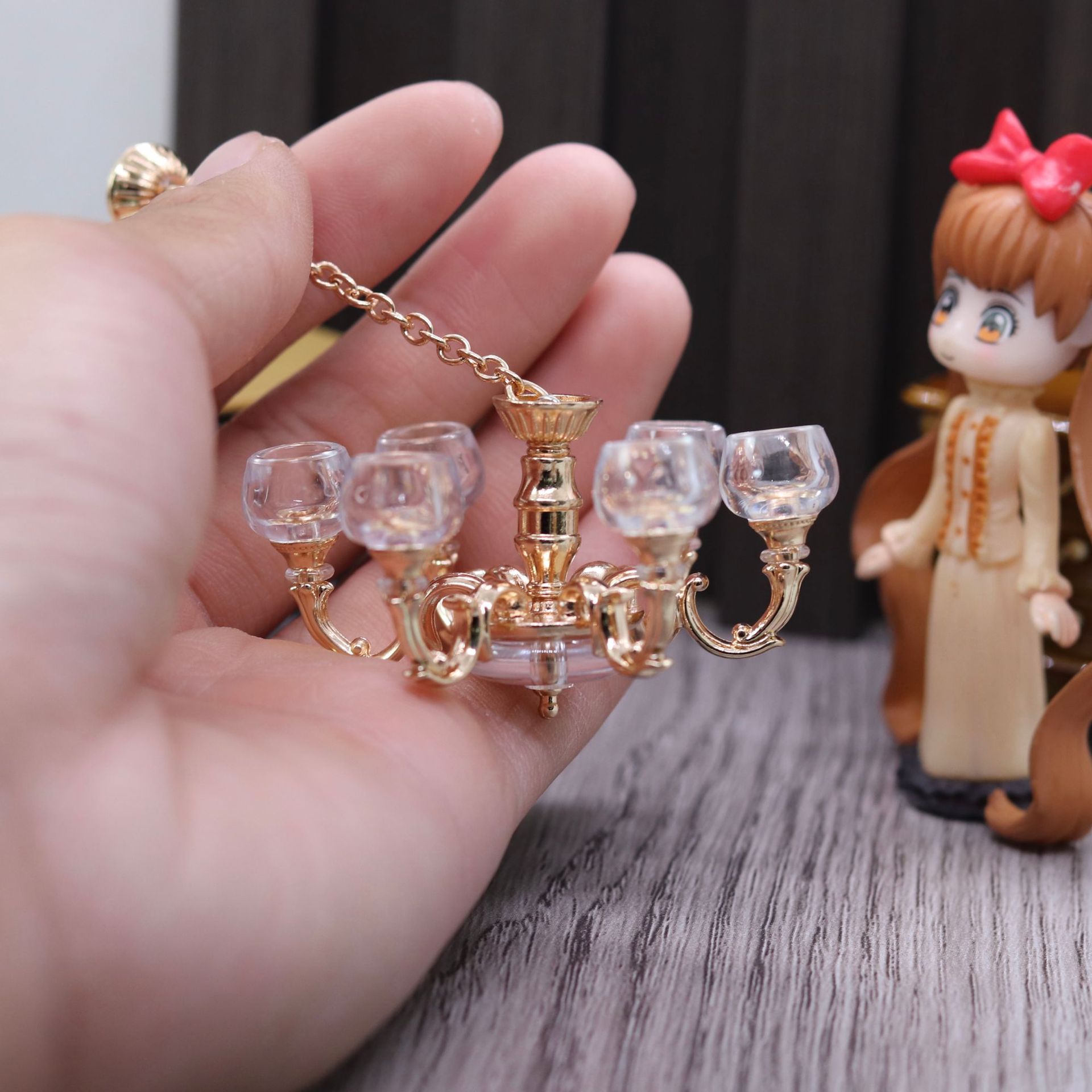 1Pcs Dollhouse Miniature Retro - Fairy Lights Bedroom 评论和价格