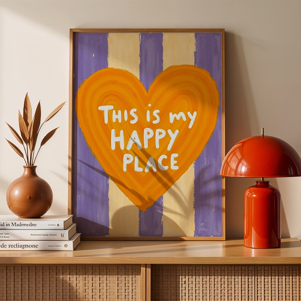 Modern,Retro This Is My Happy  - Home Decor Foto 评论和价格
