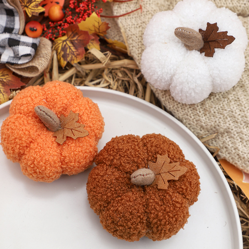 Fluffy Pumpkin Plush Halloween - Home Decor Halloween 评论和价格