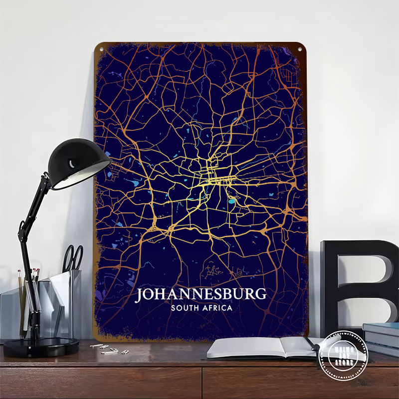 Johannesburg City Map Poster C - Home Decor Johannesburg 评论和价格