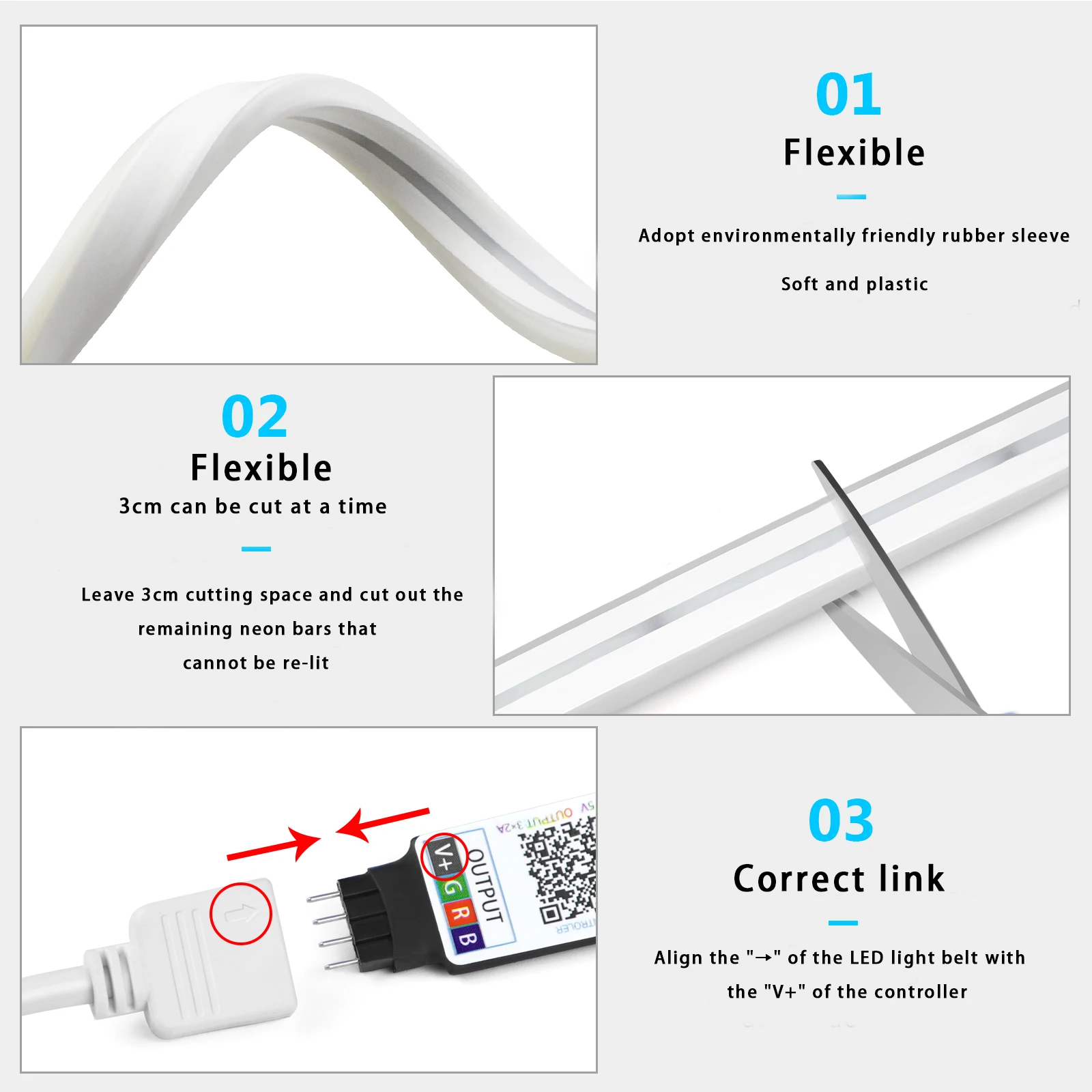1-5m RGB LED Neon Strip Light  - Home Decor App 评论和价格
